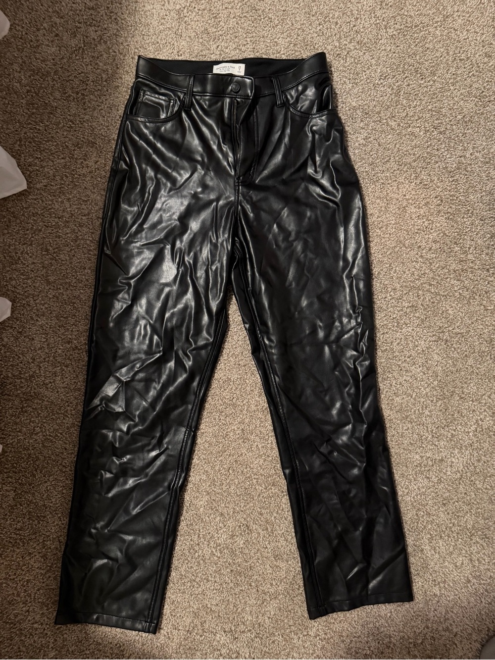 Abercrombie & Fitch Black Faux Leather Pants